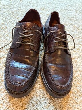 Polo Sport Ralph Lauren crocodile alligator brown brogues with lug soles
